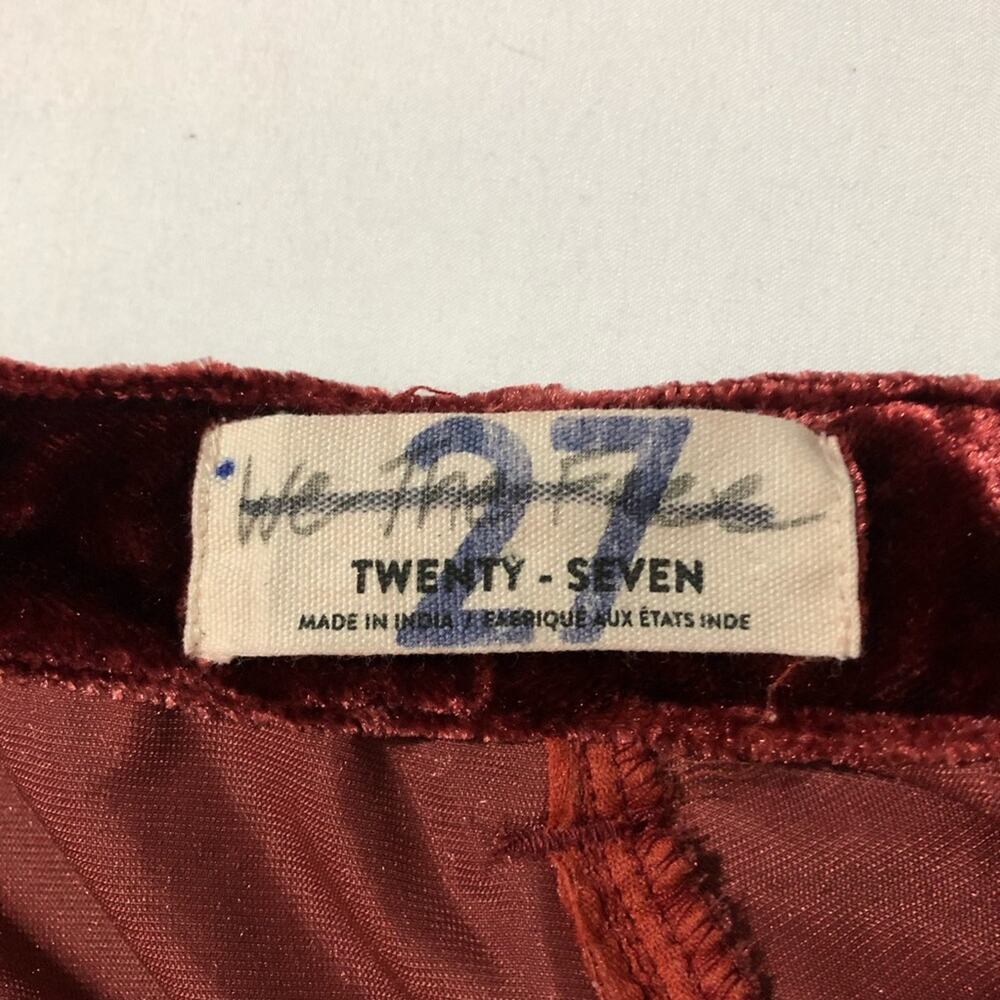 Free People Lotus Velvet garnet red pants balloon-style cinched tie ankles 27 - Picture 4 of 12